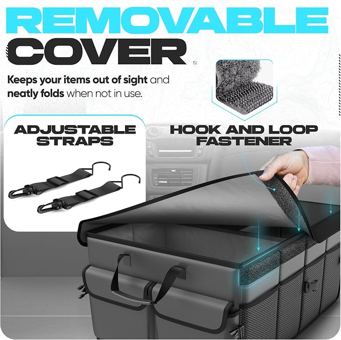 FORTEM Trunk Organizer For SUV Car Trunk Organizer, Foldable Storage, Car - Image 6