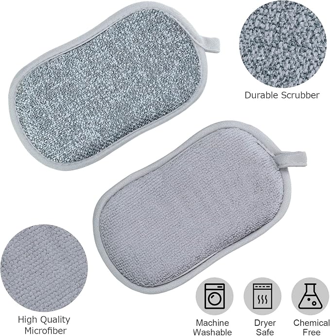 24 Pack Multi Purpose Scrub Sponges Non Scratch Microfiber Sponge Cleaning Dish - Image 2