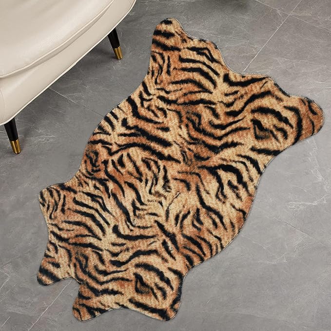 MACEVIA Tiger Printed Skin Area Rugs Western Decor - Image 9