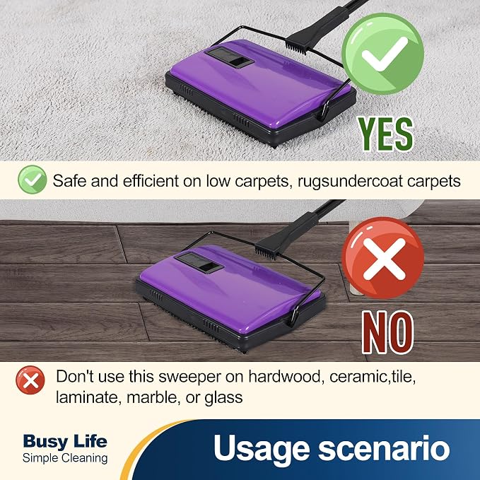 Yocada Carpet Sweeper Cleaner Manual Household Sweeper - Image 3