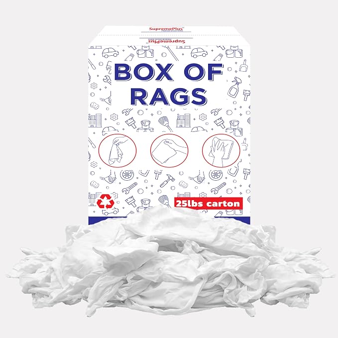 Premium White T-Shirt Cleaning Rags – White Cotton Rag by SupremePlus