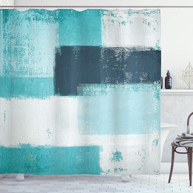Ambesonne Abstract Shower Curtain, Abstract Grunge Style Brushstrokes Painting by Ambesonne
