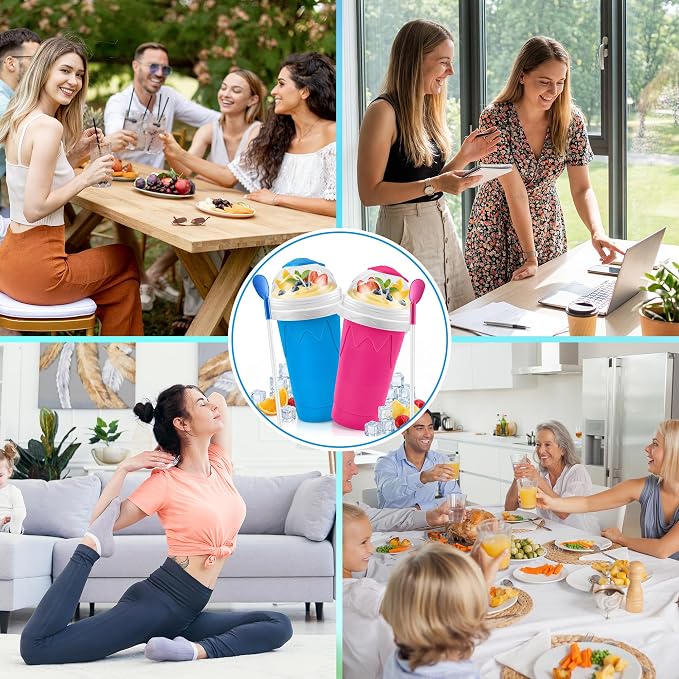 2 Pack Slushy Cup with Cleaning Brush Set - Image 6