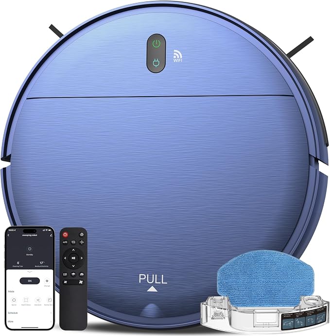 ZCWA Robot Vacuum and Mop Combo, 2.4GHz WiFi Link Vacuum Robot, 4 Cleaning Mode by ZCWA