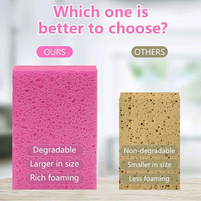 Cellulose Sponges, Large Size 4" x 6" x 1" - Image 9