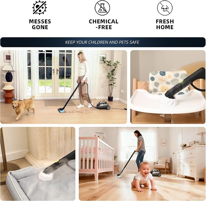 Heavy-Duty Steam Cleaner - 1500W Multipurpose Handheld Floor Steamer - Image 7
