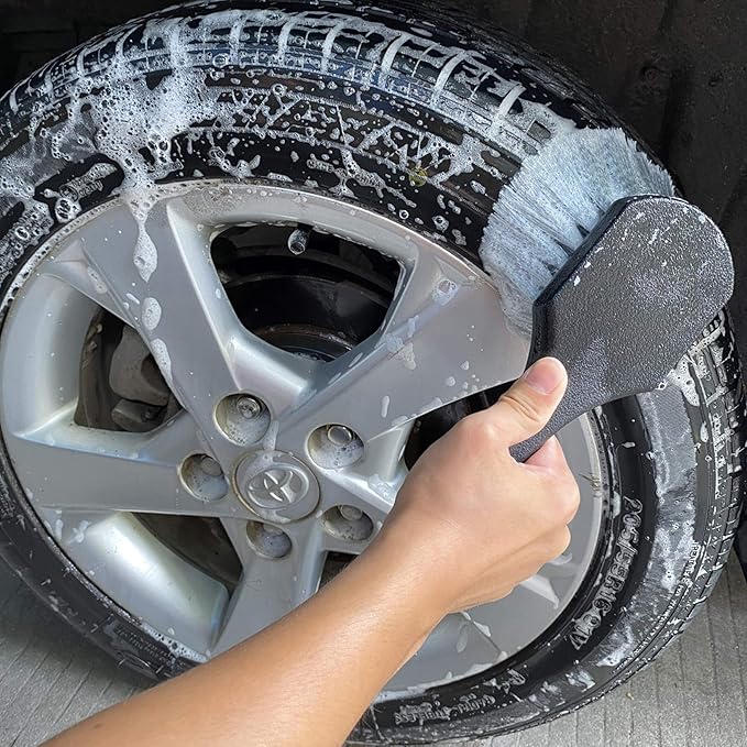 Wheel & Tire Brush for Car Rim, Soft Bristle Car Wash Brush, Cleans Tires & - Image 6