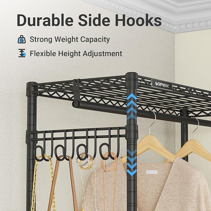 VIPEK L4L Portable Closet with Dimmable LED Lights, L Shaped Clothes Rack - Image 7