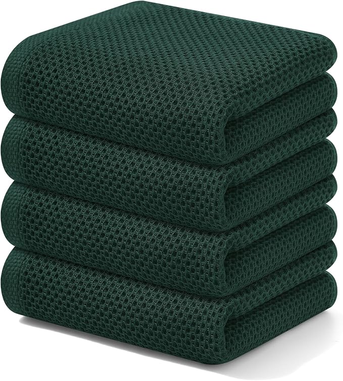 Kitinjoy 100% Cotton Waffle Weave Kitchen Hand Towels by Kitinjoy