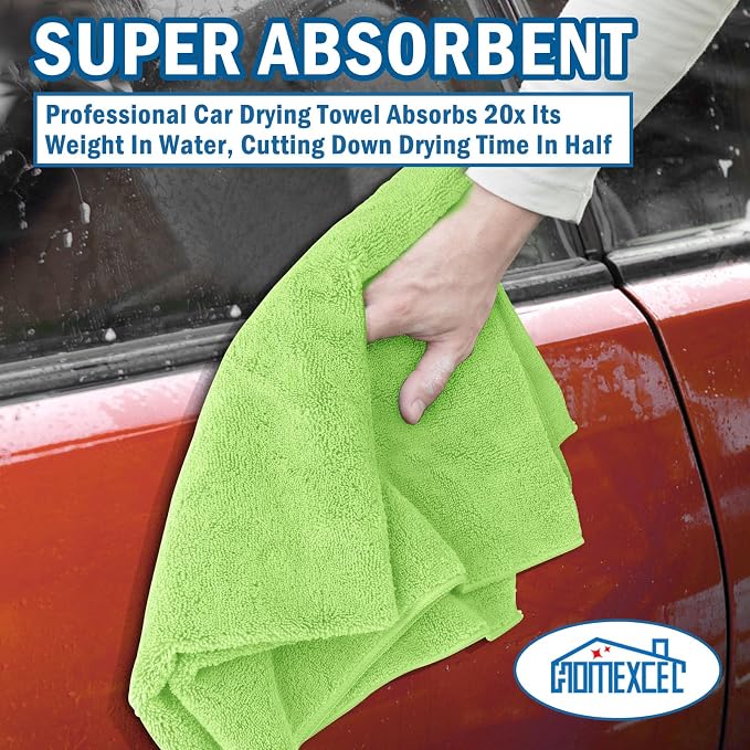 HOMEXCEL Professional Large Microfiber Car Drying Towels 2 Pack-31" x 24" - Image 4