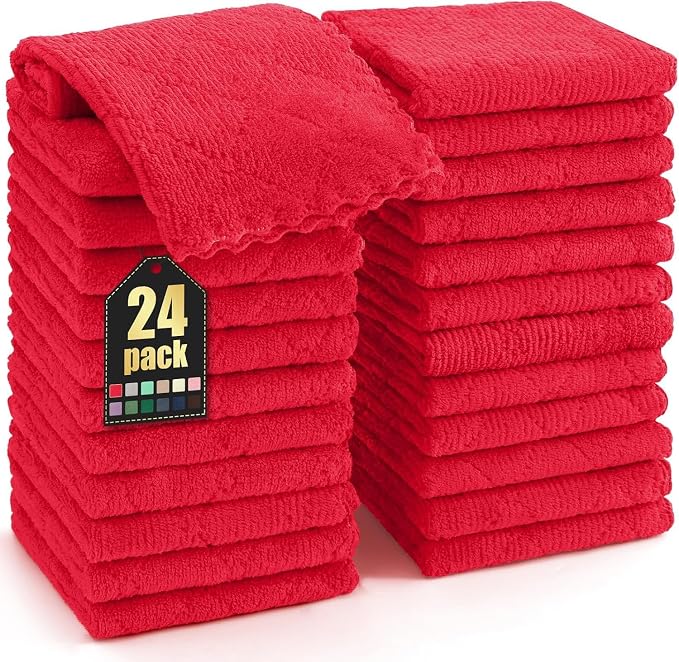 Homaxy 24 Pack Kitchen Dish Cloths, Super Soft and Absorbent Coral Velvet Dish by Homaxy