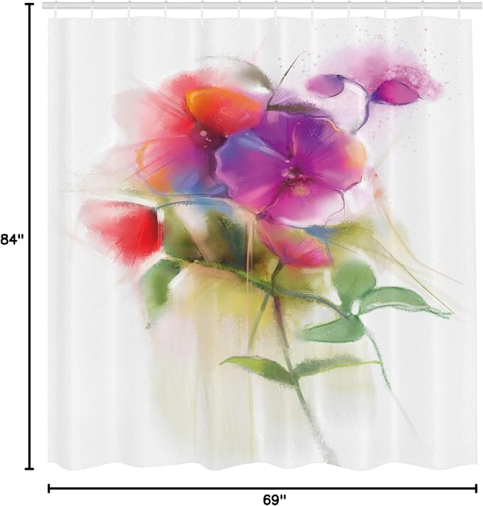 Ambesonne Flower Shower Curtain, Blooming Orchid Spring Bouquet Romance Wedding - Image 5