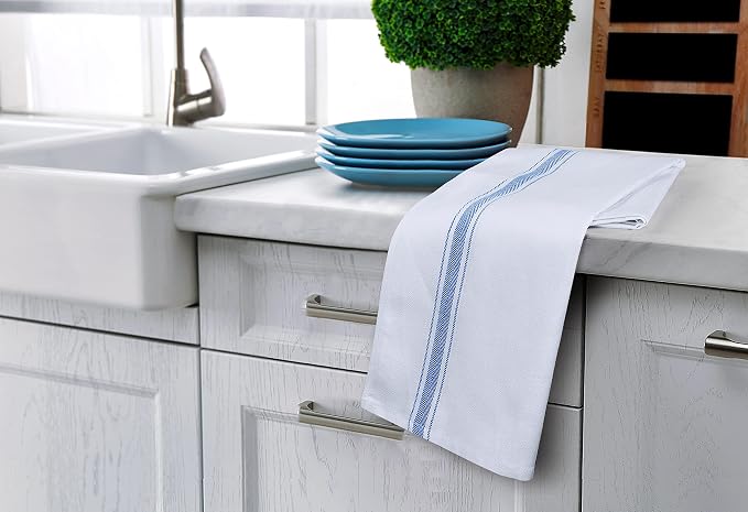 Utopia Towels Blue Dish Towels 100% Ring Spun Cotton Highly Absorbent & - Image 3