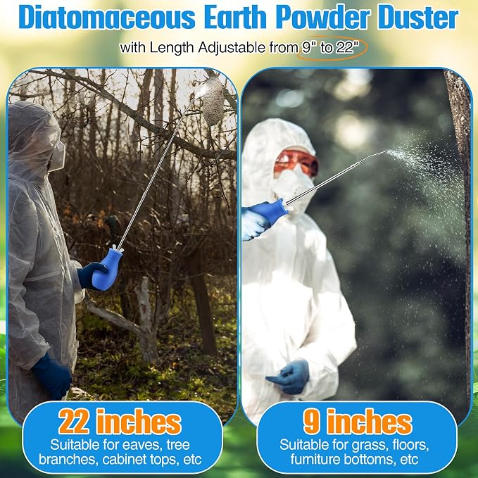 2PCS Diatomaceous Earth Powder Duster, Longer 9" to 22" Retractable Garden - Image 4