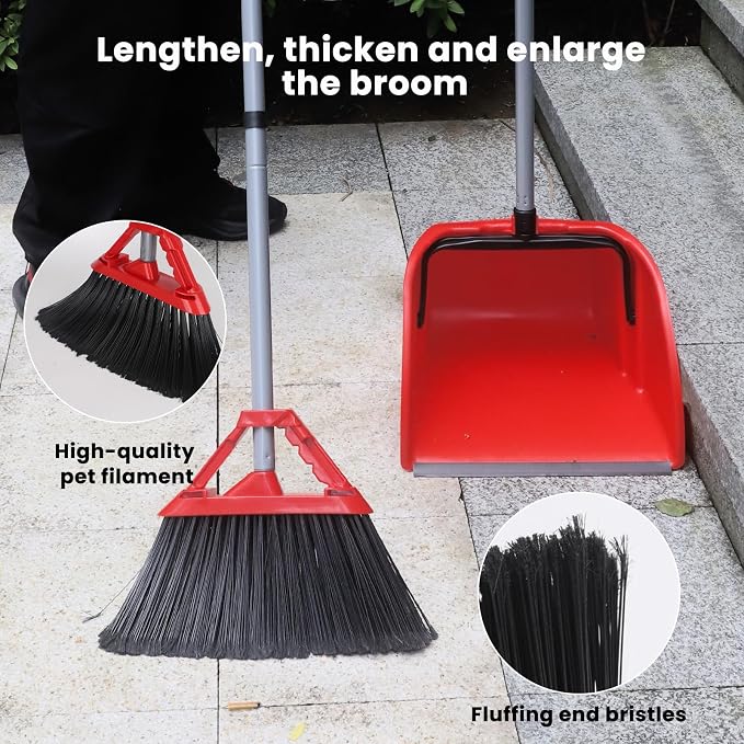 Commercial Broom and Dustpan Set, Jumbo Lobby Debris Dustpan, Heavy Duty Broom - Image 6