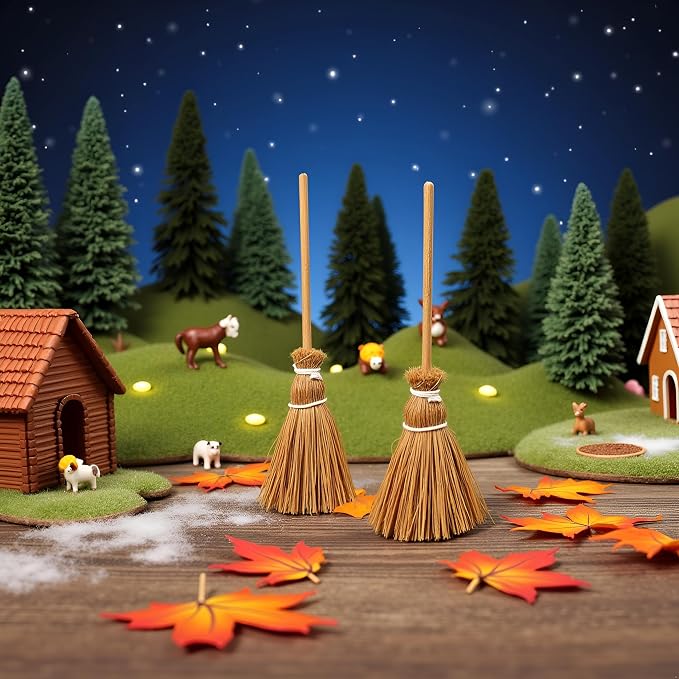 5Pcs Witch Broom, Miniature Broom Props Artificial Mini Broom Fairy Hopuse - Image 6