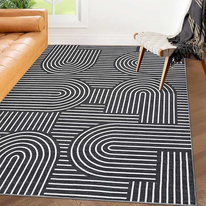 Washable Rug 3x5 Area Rugs for Living Room, Abstract Rug for Bedroom, Soft - Image 8