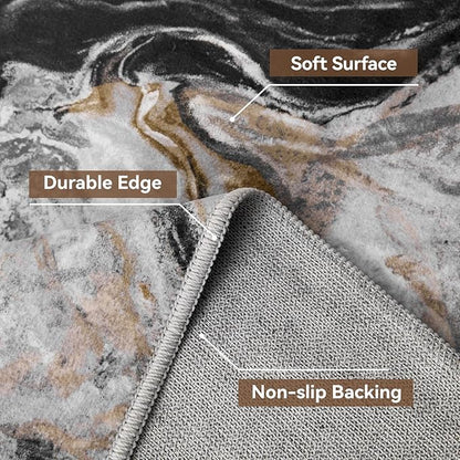9x12 Area Rugs for Living Room, Modern Abstract Rug for Bedroom, Contemporary Machine Washable Rug, Large Stain Resistant Carpet for Dining Room Playroom Nursery Room, Pet & Kids Friendly