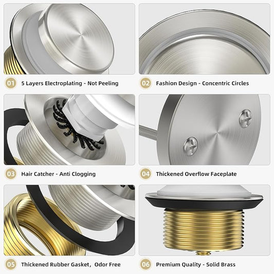 Brushed Nickel Tub Drain Kit - Image 2