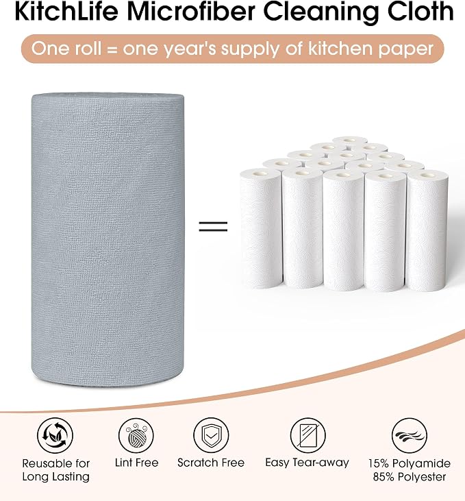 KitchLife Microfiber Cleaning Cloth Roll, 100 Pack - Image 3