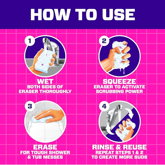 Mr. Clean Magic Eraser Sponge, Tub Cleaner, Soap Scum Remover, Bathroom - Image 9