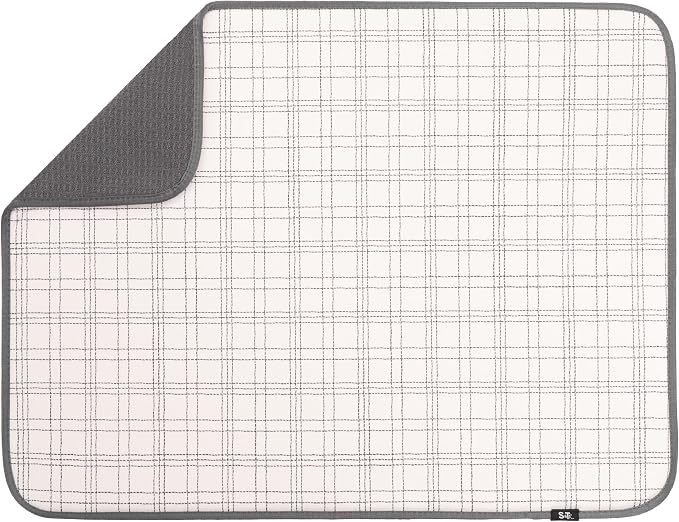 S&T INC. Dish Drying Mat XL, 18” x 24”, Absorbent Microfiber Kitchen Counter Mat by STINC