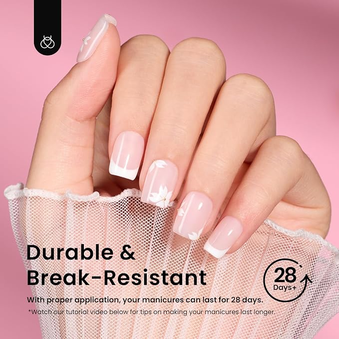 Beetles Gel Nail Tips 288Pcs Extra Short Square Etch-X Fake Nails Half Matte - Image 7