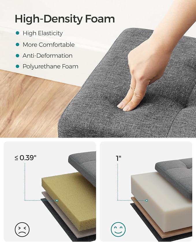 SONGMICS Storage Ottoman Bench, Foldable Foot Rest - Image 7