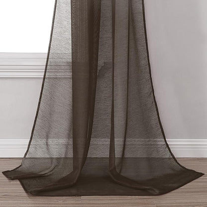 DONREN Chocolate Brown Window Scarf for Outdoor Decoration - Add Luxury Beautiful Elegant Effect to Curtain Panels (1 Panel, 52 x 288 Inches Long)