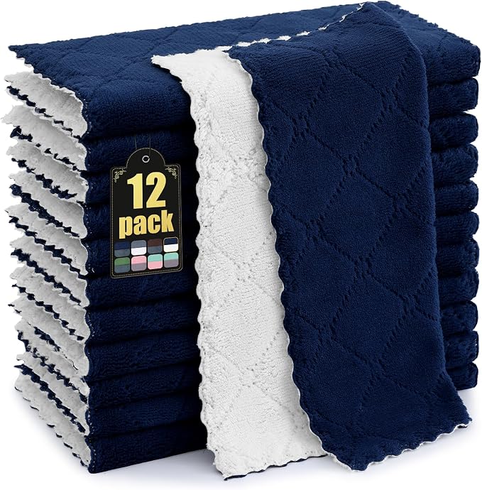 Mordimy 12 Pack Kitchen Cloths Dish Towels, Super Soft and Absorbent Dish Cloths by Mordimy