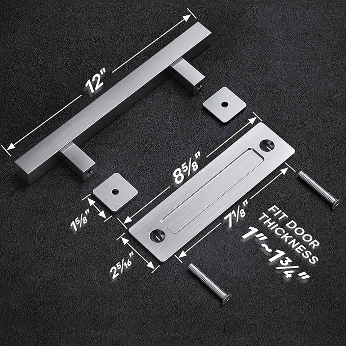 EaseLife 12" Stainless Steel Sliding Barn Door Pull Handle - Image 7