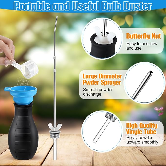 2PCS Diatomaceous Earth Powder Duster, Longer 9" to 22" Retractable Garden - Image 3