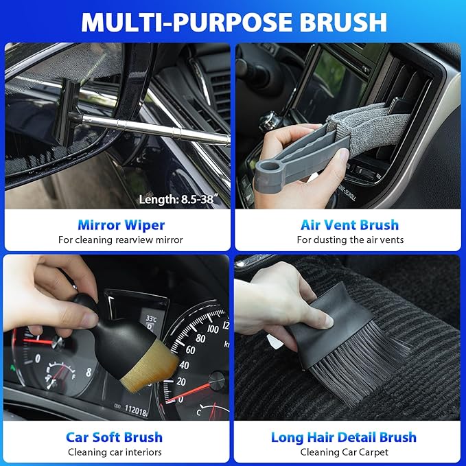 THINKWORK Car Cleaning Kit, Car Detailing Kit Interior Cleaner - Image 6