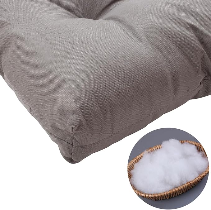 FUNHOME Outdoor Bench Cushion 42 x18 inch with Non-Slip Grips,Water Resistant Porch Swing Cushion,Bench Pillow Pads,Tufted Cushions for Patio Garden Furniture,42" Seat Cushions(Granny Gray)