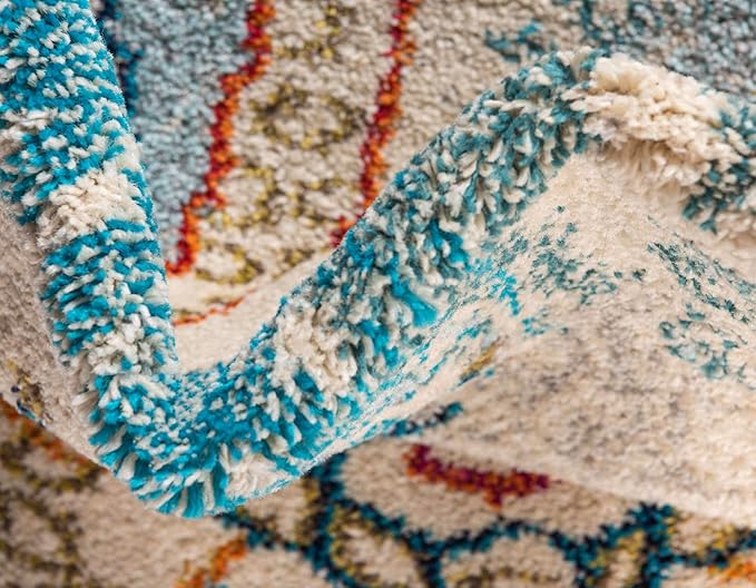 Unique Loom Positano Collection Coastal Modern Turtles Beige Area Rug (4' x 6')