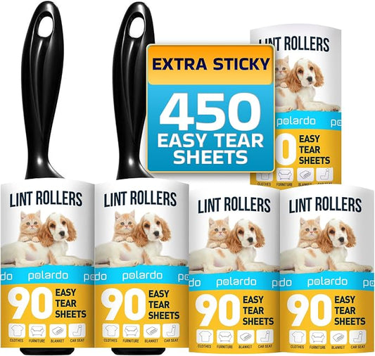 Lint Rollers for Pet Hair, Remover for Couch, Clothes Furniture and Carpet. Dog by Polardo