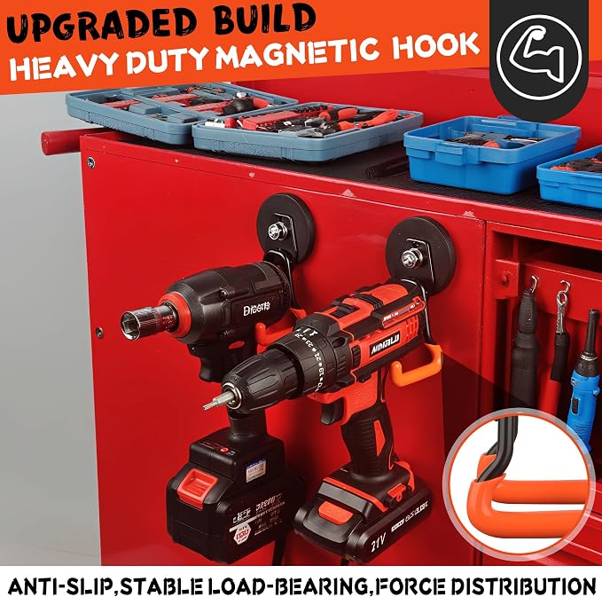 ULIBERMAGNET New Upgraded Heavy Duty Magnetic Garage Hooks, 2 Pack Strong Large - Image 3