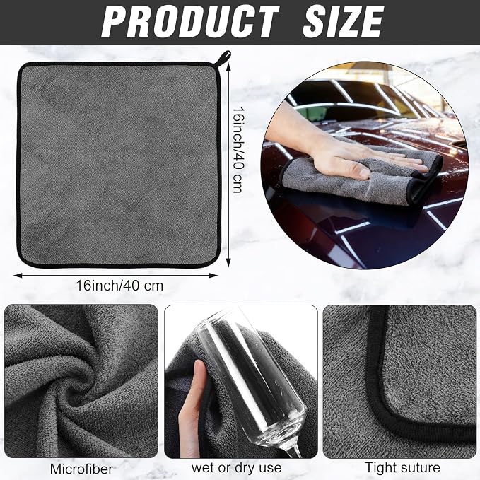 Tallew 80 Pcs Microfiber Towels:16"x16" Microfiber Drying Towels Bulk Micro - Image 2