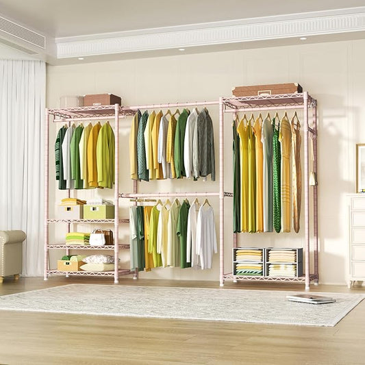 Ulif E1 Heavy Duty Closet Garment Rack, 6 Tiers Adjustable Metal Freestanding - Image 2