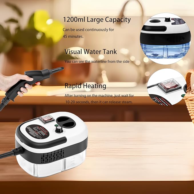 Steam Cleaner Handheld, Portable Steamer Cleaner, 2500W Steamer - Image 2