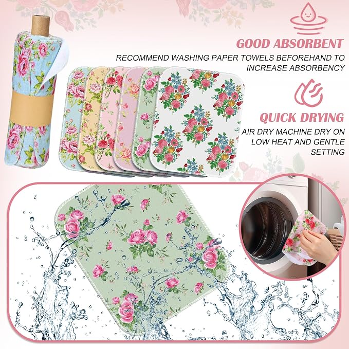 36 Pack Reusable Cleaning Cloths Washable Cotton Kitchen Dish Towels - Image 3