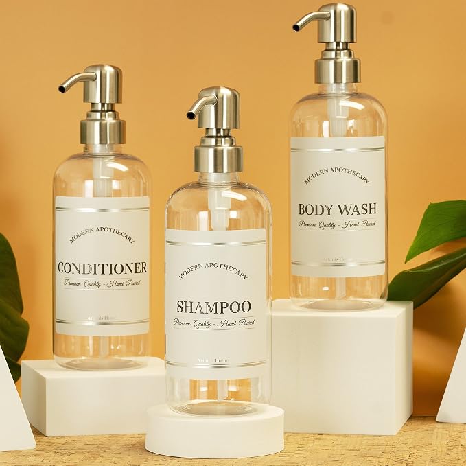 Clear Refillable Shampoo and Conditioner Bottles - Image 8
