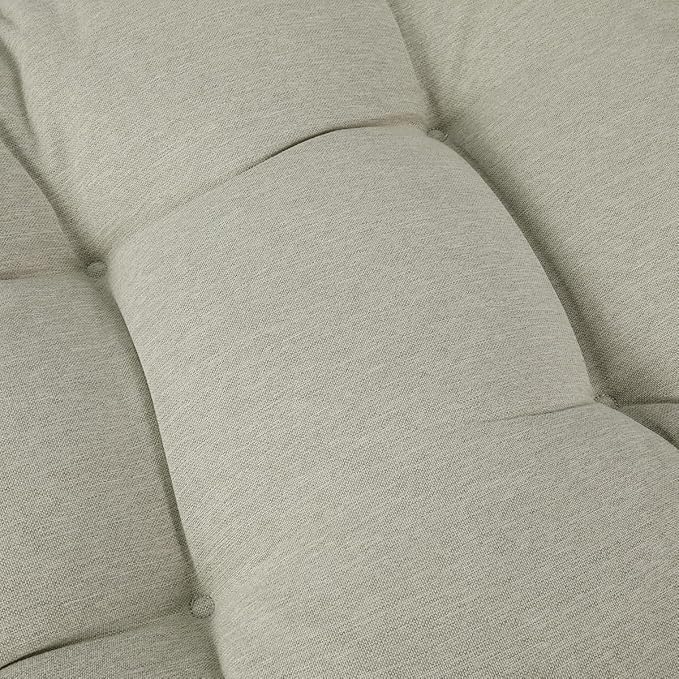 FUNHOME Outdoor Chair Cushions 19 x19 Inch,Water Resistant Tufted Seat Cushions 19",Reversible,Weather Resistant,Rounded Back Wicker Chair Cushion for Patio Garden Furniture(Light Brown)