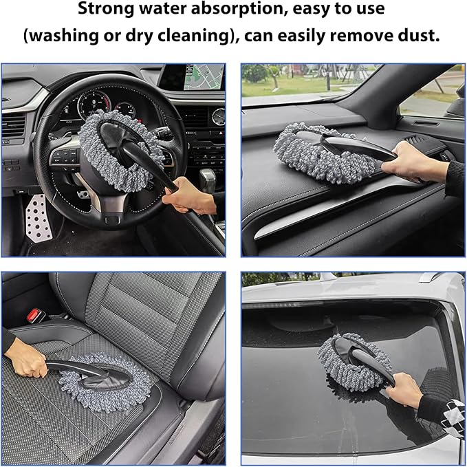 2 PCS Microfiber Car Dusters, Scratch Free Auto Exterior Dust Brust Set - Image 6