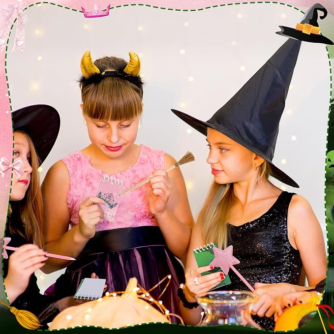 40 Pcs Princess and Witch Party Favors Include 10 Witch Broom Pencils 10 Pink - Image 6