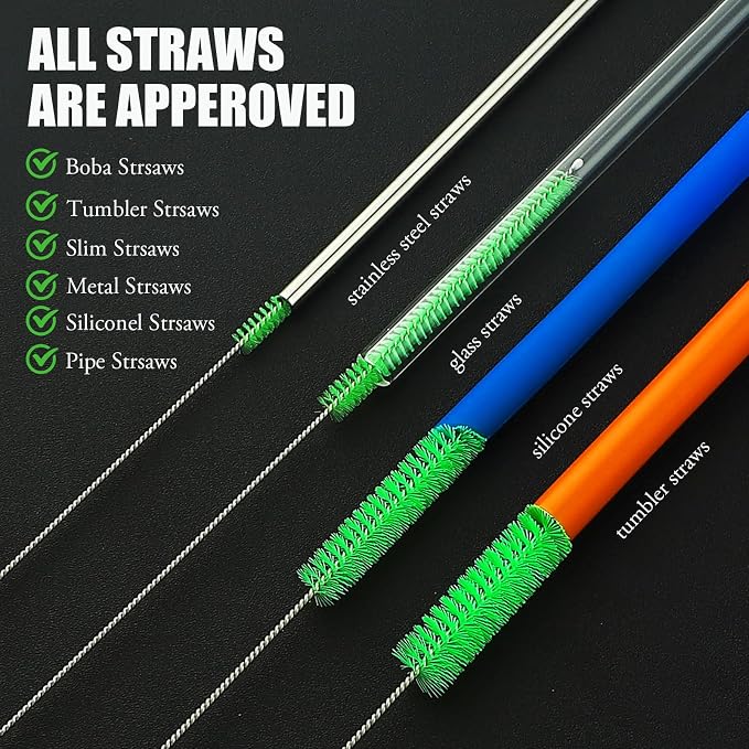 Long Straw Cleaning Brushes 10.5" Baby Bottle Cleaning Brushes, 10 Different - Image 4