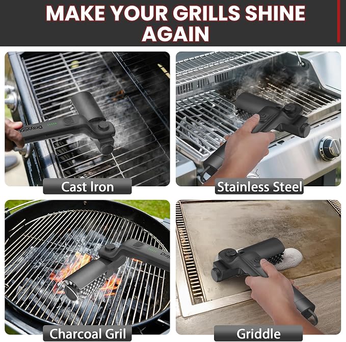Electric Grill Brush, Cordless Electric BBQ Grill Cleaner - Image 6