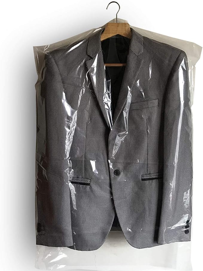 100 PCS Dry Cleaner Bags Plastic Clear 35.4 Inches Can be Hung Transparent by ANHIOK