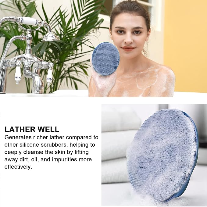 Food-Grade Soft Silicone Body Cleansing Brush Shower Scrubber, Gentle - Image 4
