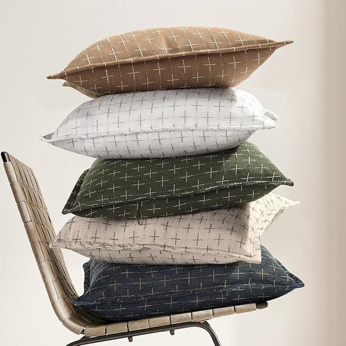ZWJD Throw Pillow Pillow Covers 20x20 Set of 2 Soft Polyester Textured Pillow - Image 6